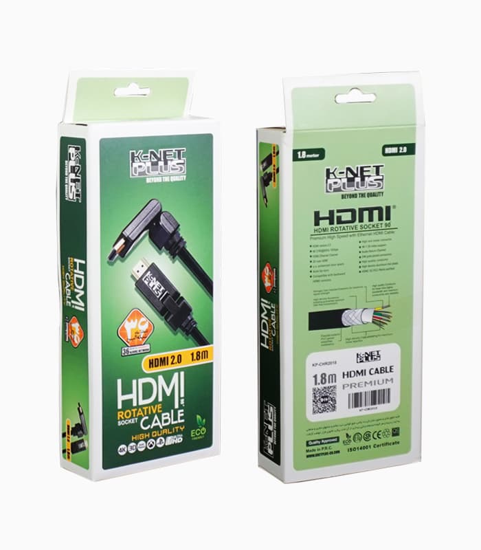کابل HDMI با قابلیت چرخش ۹۰ درجه کی نت پلاس ۱٫۸ متری KP-CHR2018 — تصویر ۲