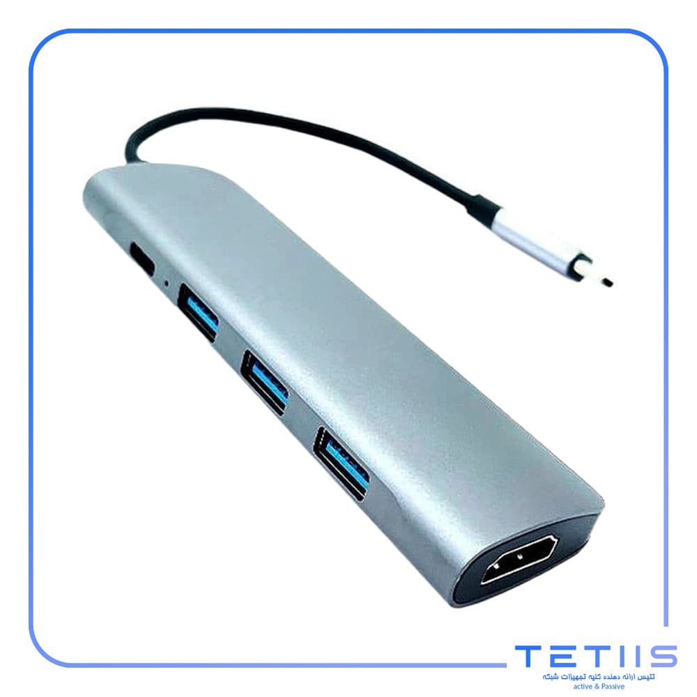 هاب K-net K-MFCMS105 Type-C To USB3.0/HDMI/Type-C PD
