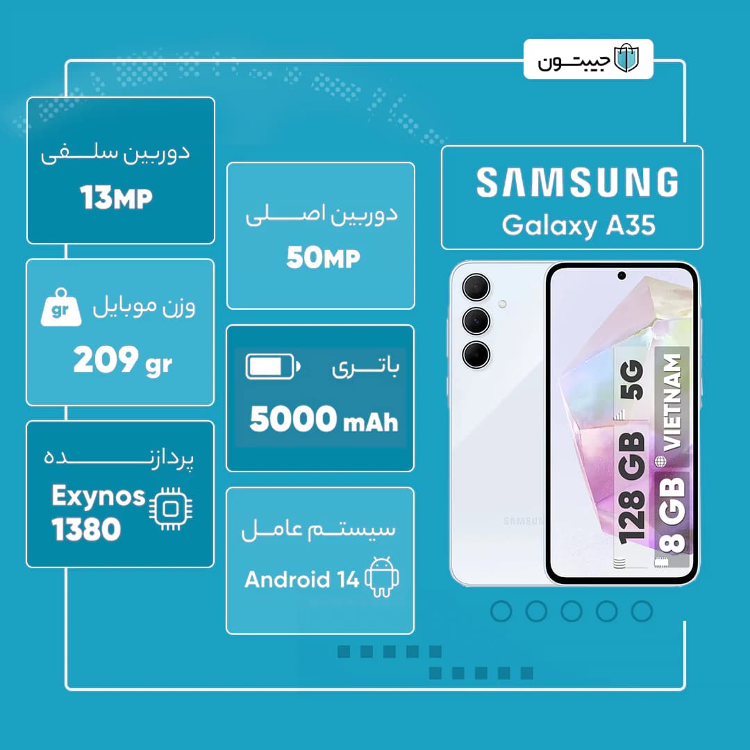 موبایل سامسونگ مدل Galaxy A35 5G ظرفیت 256 رم 8 گیگابایت(ویتنام) — تصویر ۲