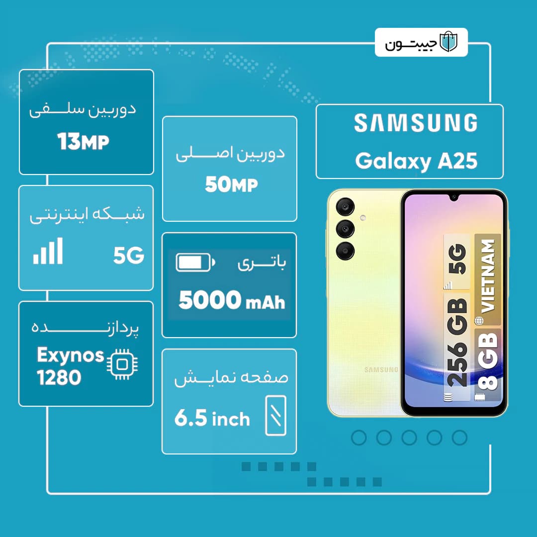موبایل سامسونگ مدل Galaxy A25 5G ظرفیت 256 رم 8 گیگابایت – ویتنام — تصویر ۲