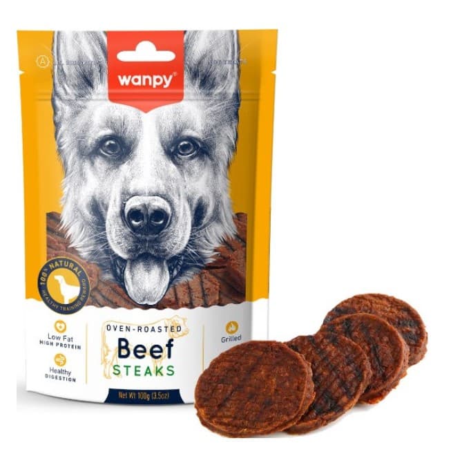 تشویقی سگ ونپی گوشت گاو Wanpy Beef Steaks وزن 100 گرم — تصویر ۲