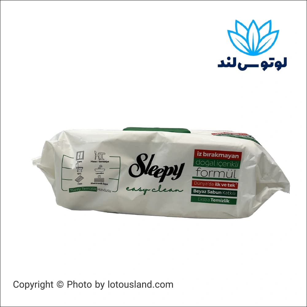 دستمال مرطوب تمیز کننده سطوح اسلیپی مدل Easy Clean سرکه سفید و جوش شیرین بسته 100 عددی