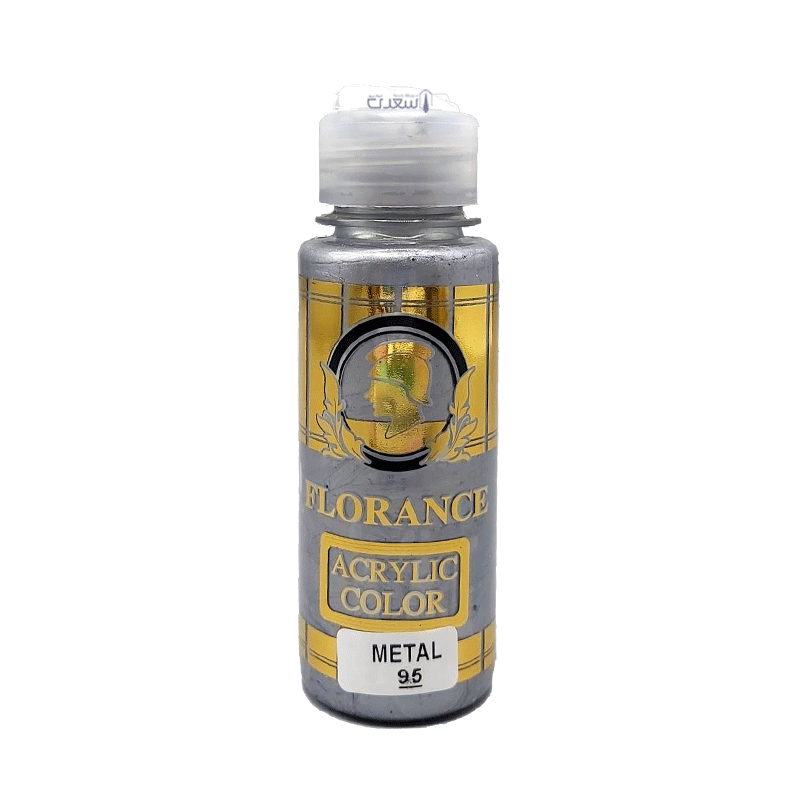 رنگ اکریلیک متالیک نقره ای فلورانس FLORANCE حجم 100 میلی‌لیتر کد 95 — تصویر ۲