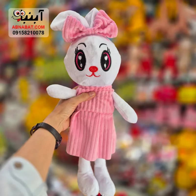 عروسک خرگوش لباس کبریتی سفید 45 سانتی کد 1461 — تصویر ۴