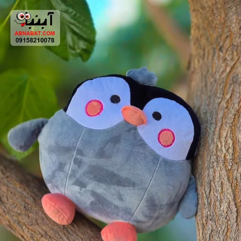 عروسک پنگوئن طوسی 30 سانتی کد 1458