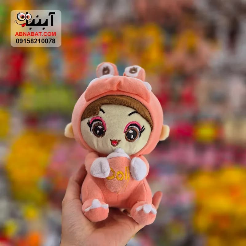 عروسک بچه شیشه بدست زرد 18 سانتی کد 1457 — تصویر ۲