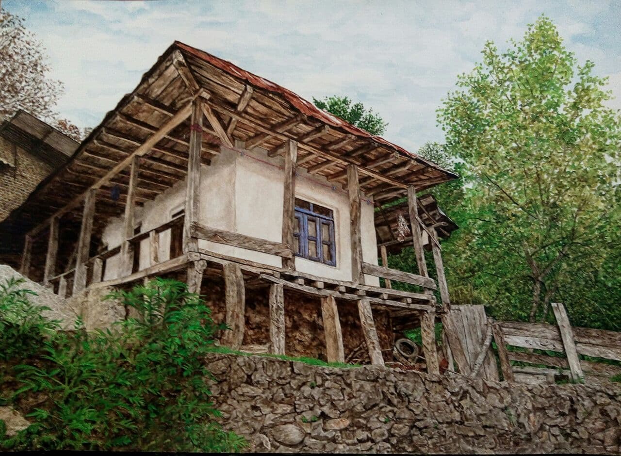 تابلو نقاشی خانه روستایی کد 101038