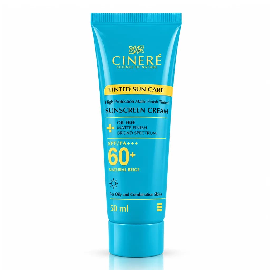 کرم ضدآفتاب رنگی spf60 سینره رنگ بژ طبیعی مناسب پوست چرب و حساس 50 میلی لیتر
