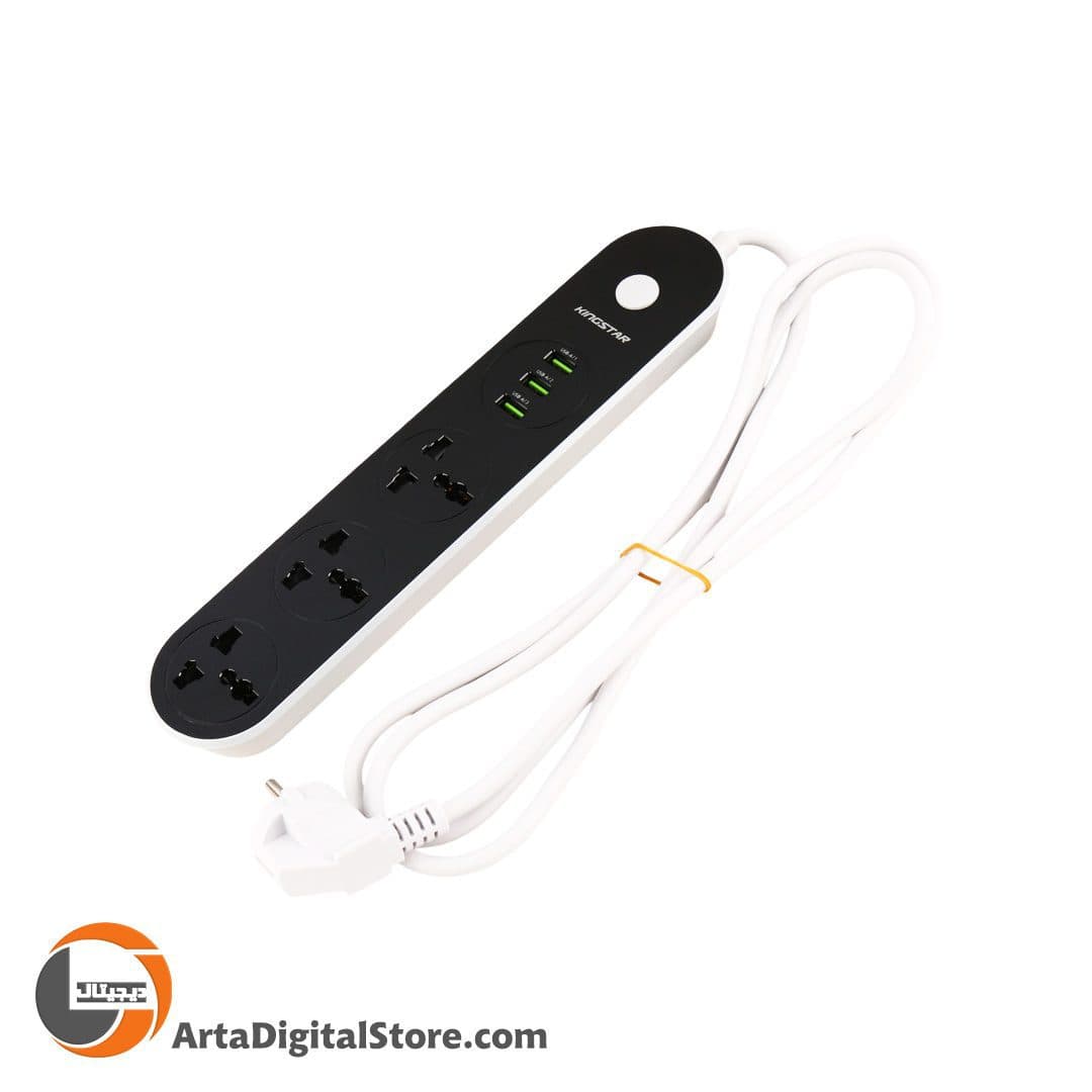 چند راهی برق KingStar KPS5115 3 Port Black طول 1.6m — تصویر ۲