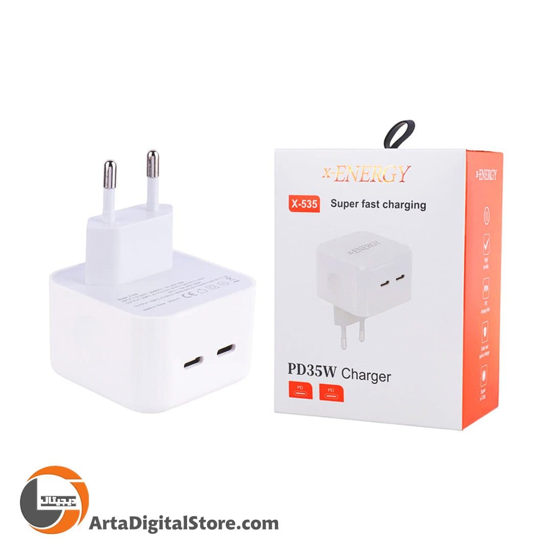 آداپتور شارژر X-Energy X-535 2Port Type-C 35W White