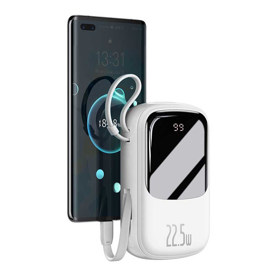 پاوربانک باسئوس مدل 22.5W Qpow PPQD-I01 ظرفیت 20000mAH همراه کابل متصل Type-C — تصویر ۸