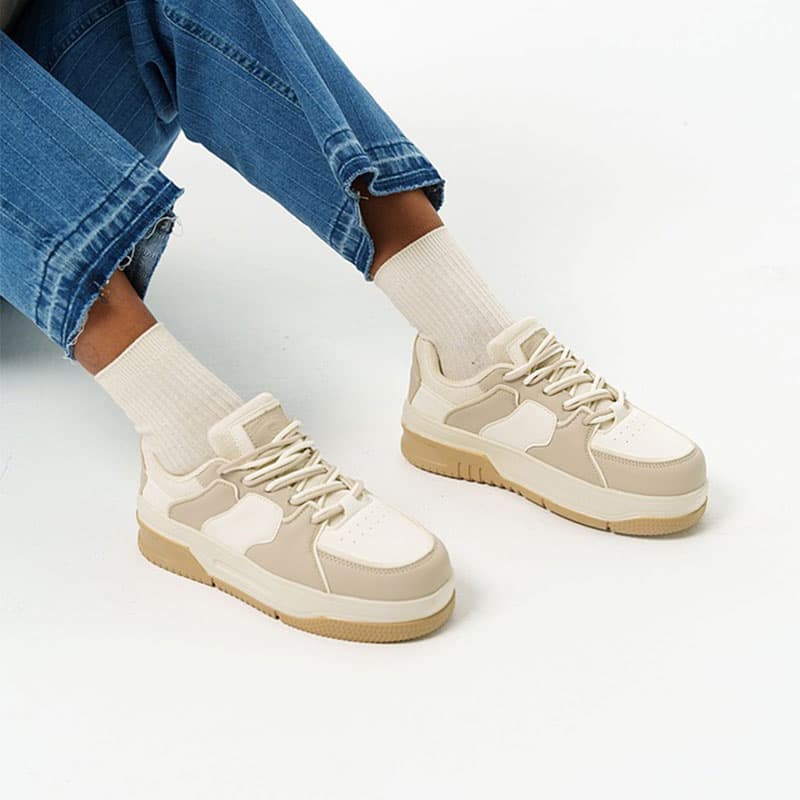 کتونی زنانه sh5057-CREAMY/WHITE
