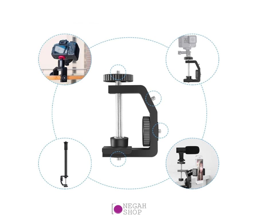 پایه اتصال دوربین و تجهیزات Puluz C Clamp PU3064B — تصویر ۶