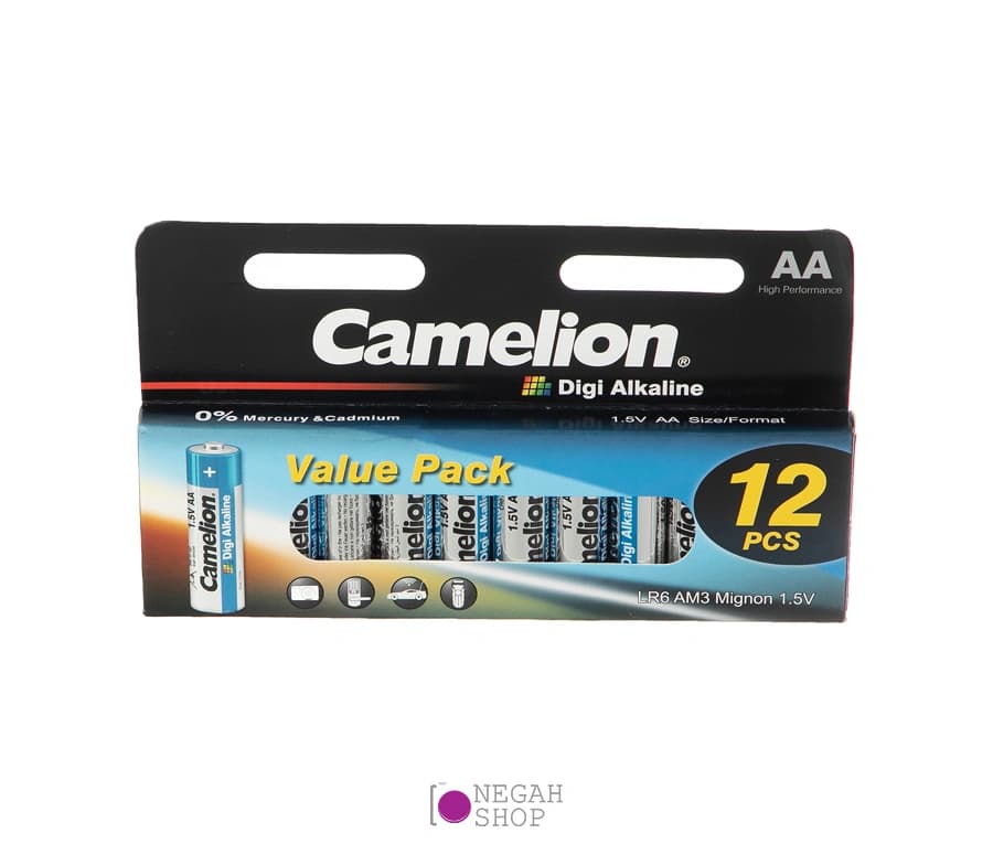 باتری آلکالاین Camelion Digi Alkaline AA بسته 12 عددی