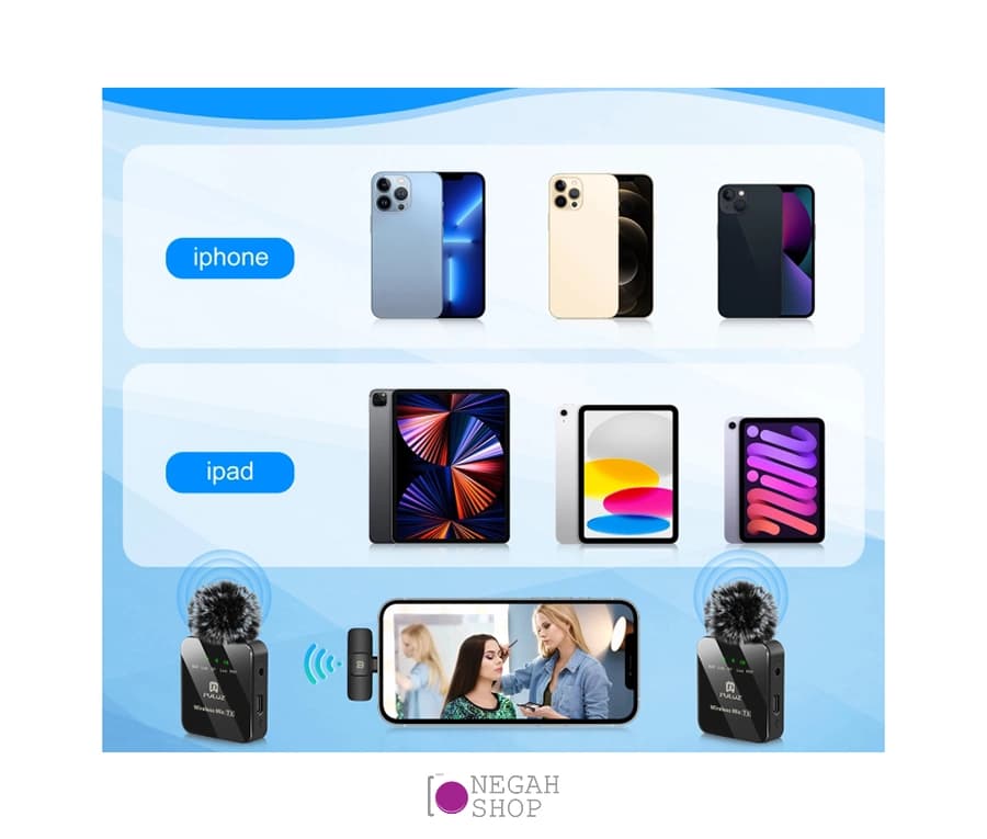 میکروفون بی سیم Puluz PU645B Lightning — تصویر ۶
