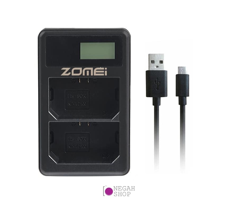 شارژر دوبل باتری Zomei NP-FZ100 مدل LCD USB Micro