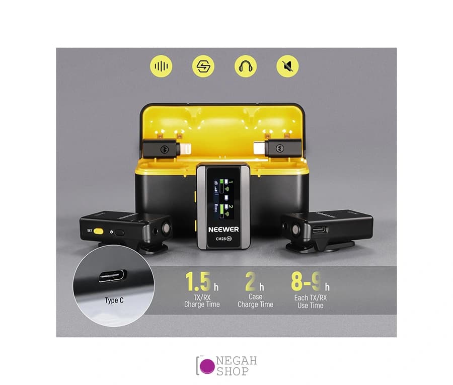 میکروفون بی سیم دو کاناله Neewer CM28 — تصویر ۲