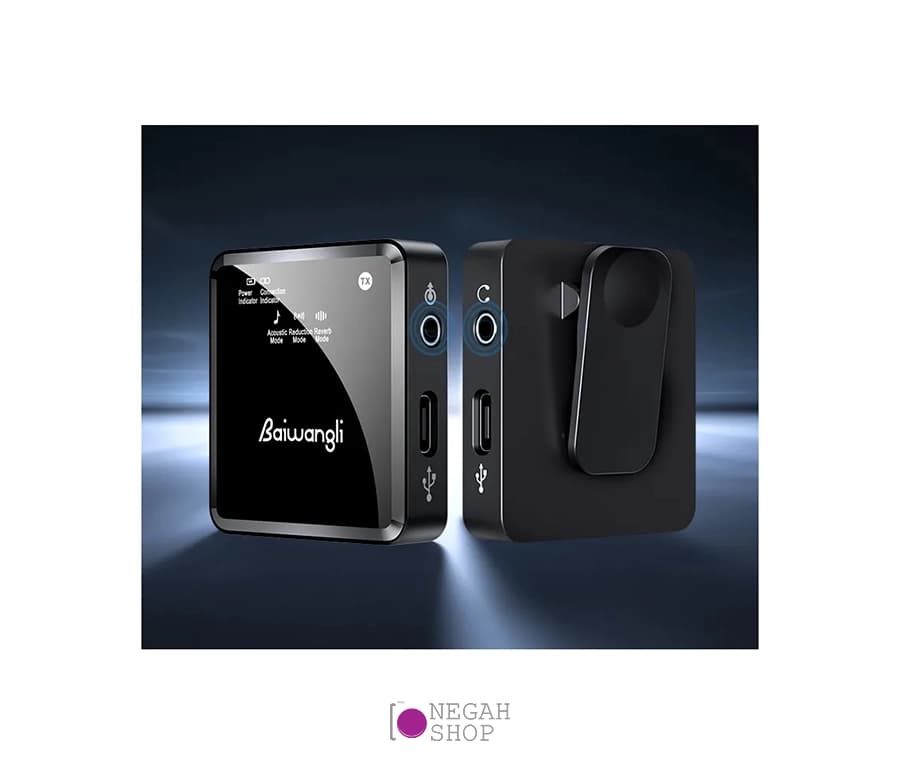 میکروفون بی سیم دو کاناله Baiwangli SX39 Type C — تصویر ۷