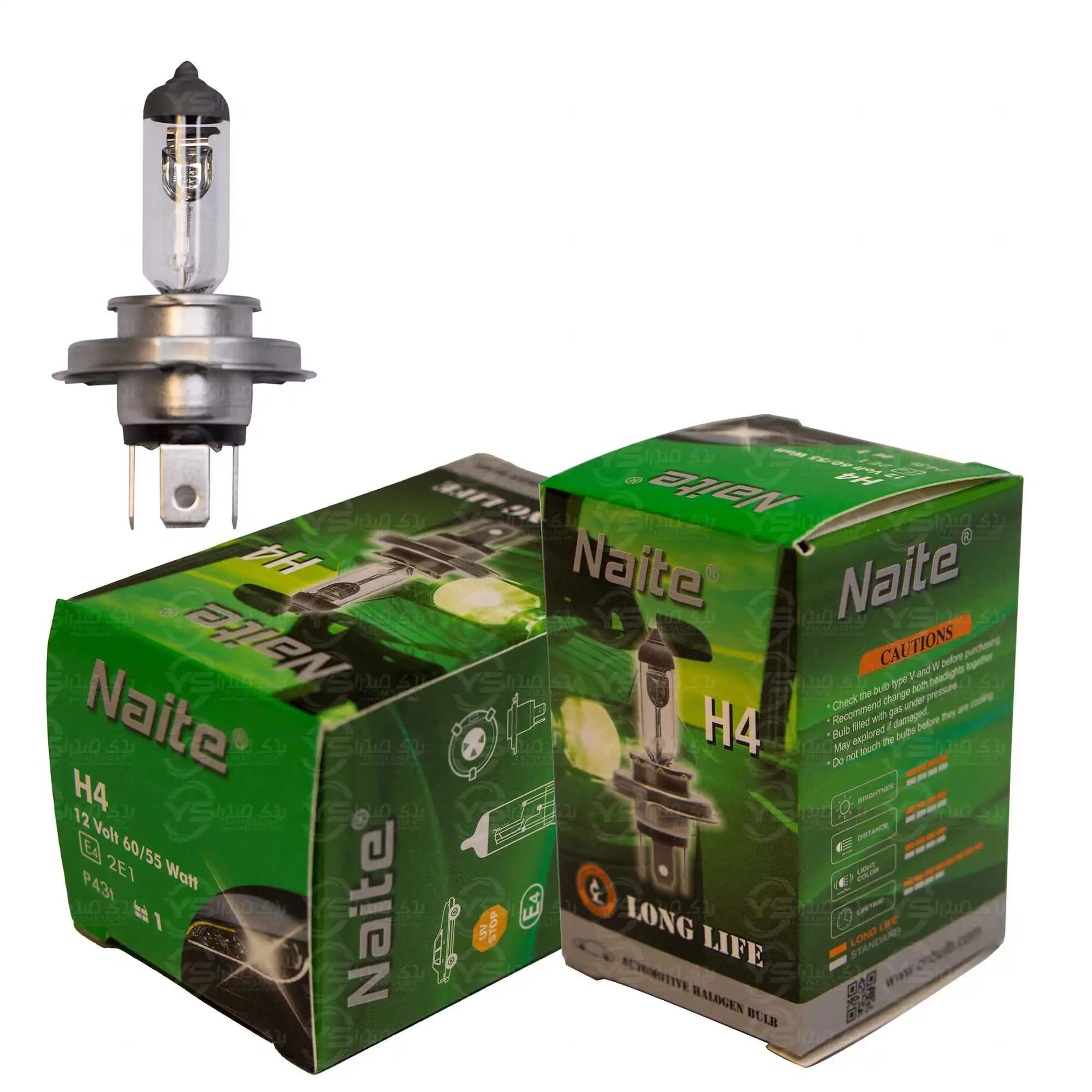 لامپ هالوژن 55/60 وات H4 افزایشی نیت Naite — تصویر ۴
