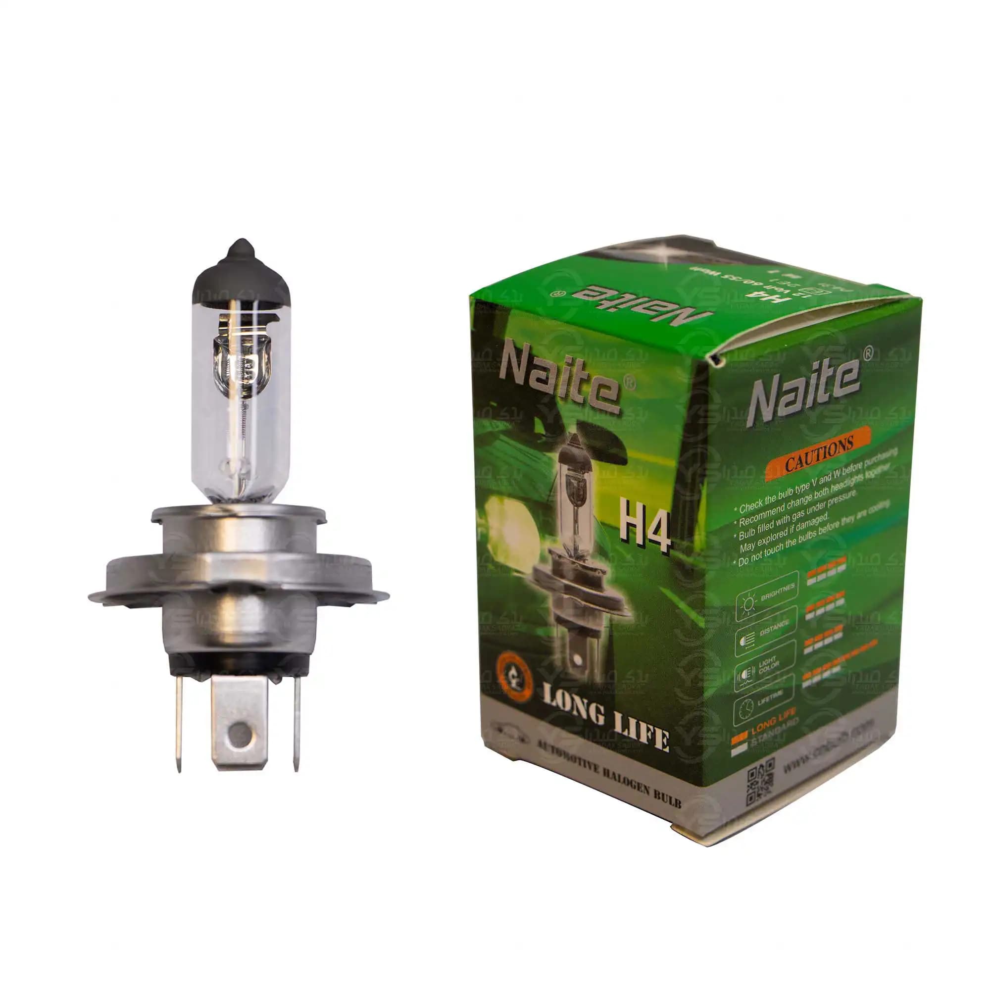 لامپ هالوژن 55/60 وات H4 افزایشی نیت Naite — تصویر ۵