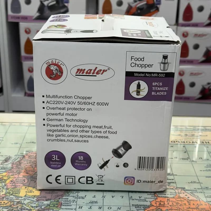 خردکن کاسه استیل مایر مدل MR-592 — تصویر ۶