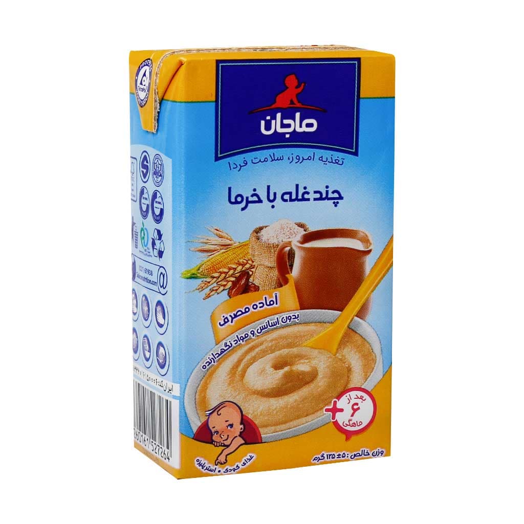 چند غله با خرما از پايان 6 ماهگي ماجان 135 گرم