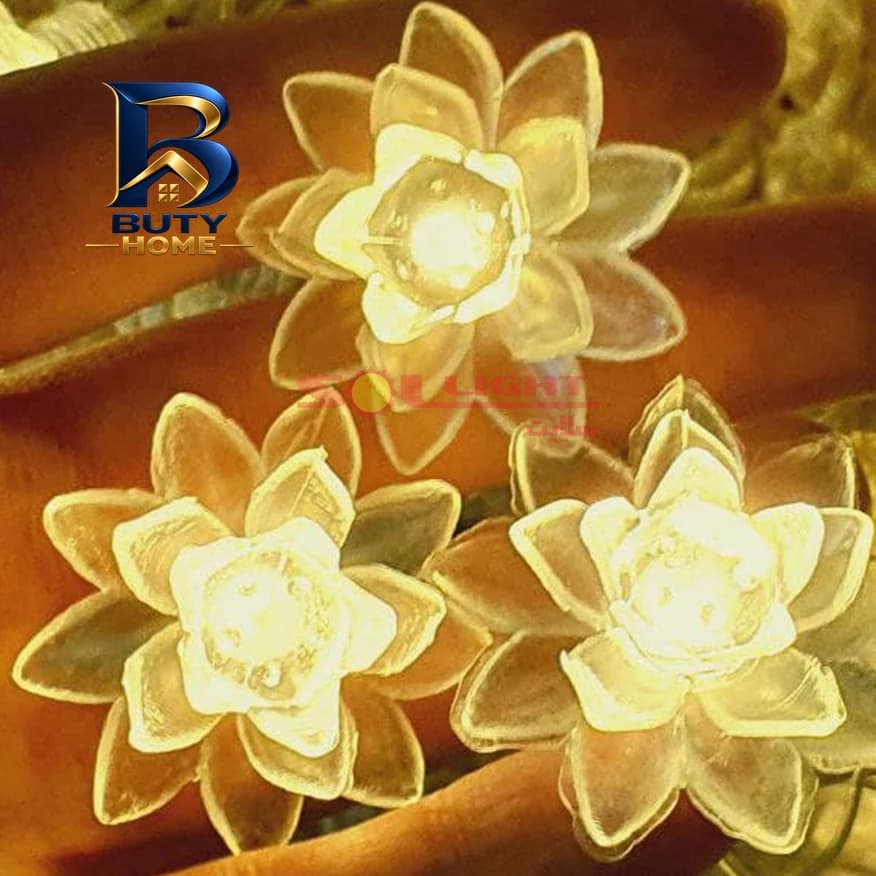 ریسه ال ای دی طرح گل نیلوفر آبی کد MD-۱۲۲ طول ۳.۵ متر اصل — تصویر ۱۱