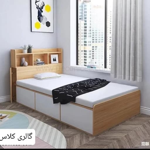 تخت خواب یکنفره 120 کشو دار مبلمان فرنا مدل 1144646