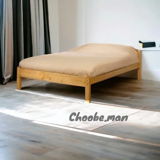 تخت خواب تاج کوتاه تمام چوب یک نفره مناسب تشک 120-200 مبلمان فرنا مدل 1144598