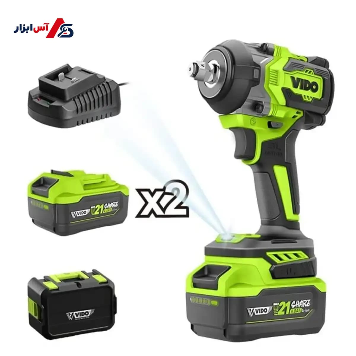 ایمپکت پیچ گوشتی شارژی ضربه‌ای ویدو (VIDO) 21 ولت براشلس 230 ﻧﯿﻮﺗﻦﻣﺘﺮی مدل WD040410210 — تصویر ۴