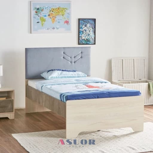 تخت T9006 سایز 90 در 200 mdf با کفه مبلمان فرنا مدل 1144544
