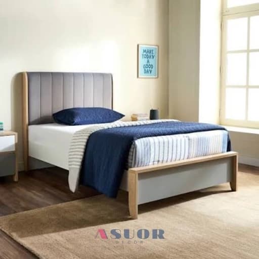 تخت T9004 سایز 90 در 200 mdf با کفی مبلمان فرنا مدل 1144542