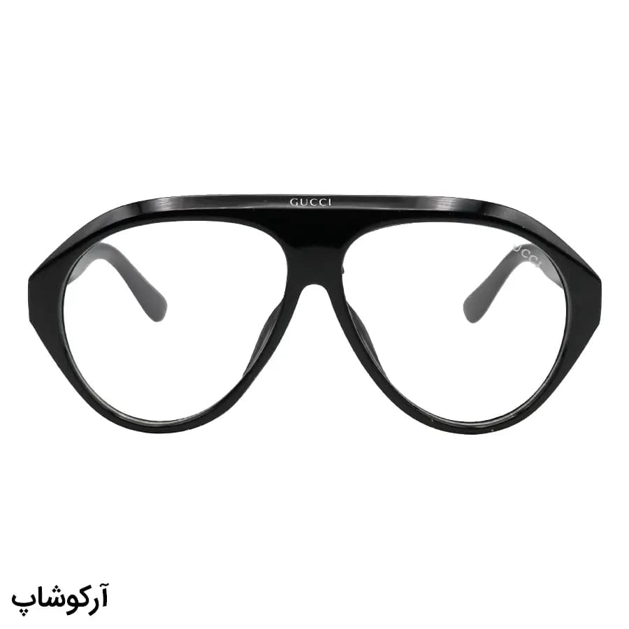 عینک دید در شب ترند GUCCI با فریم شکل خلبانی، رنگ مشکی و لنز بی‌رنگ و شفاف (بلوکات) مدل ZN3607 — تصویر ۳