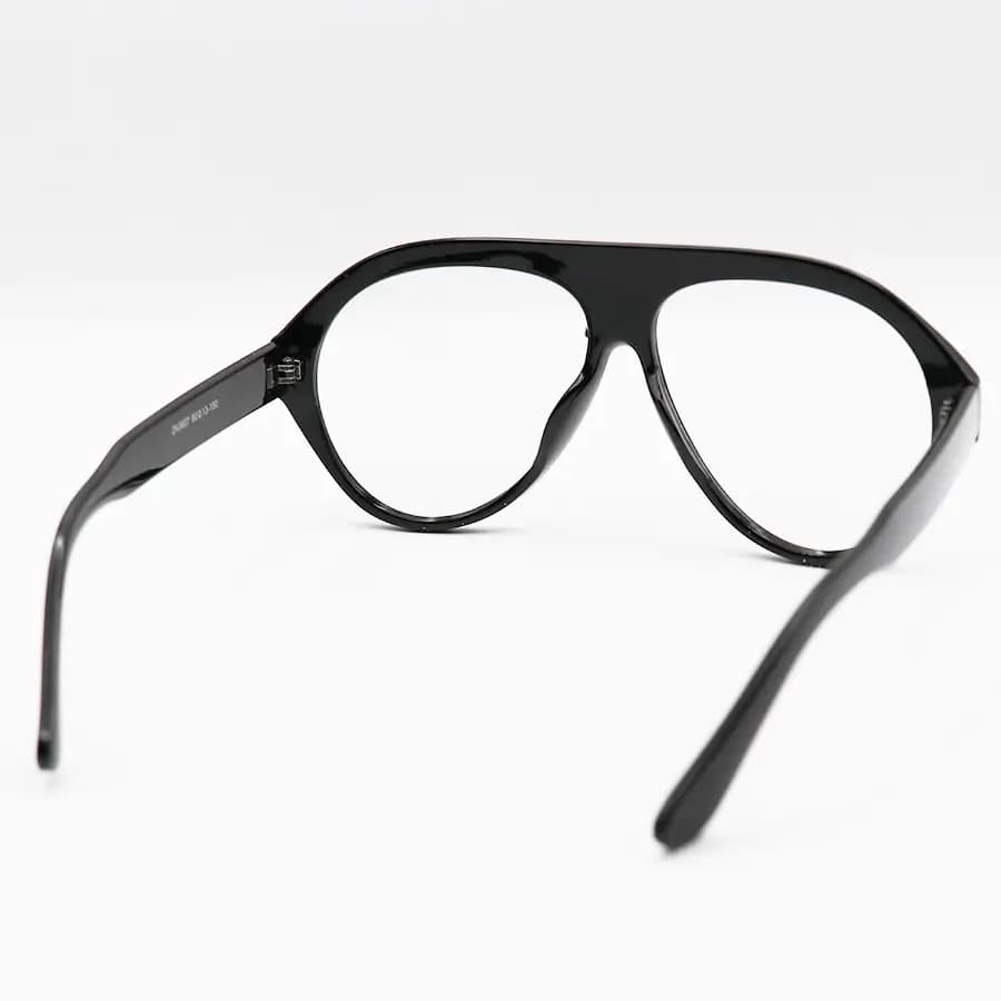 عینک دید در شب ترند GUCCI با فریم شکل خلبانی، رنگ مشکی و لنز بی‌رنگ و شفاف (بلوکات) مدل ZN3607 — تصویر ۴
