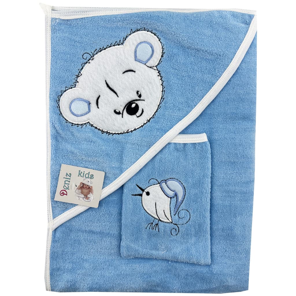 حوله چهارگوش کلاه دار خرس و گنجشک Deniz kids