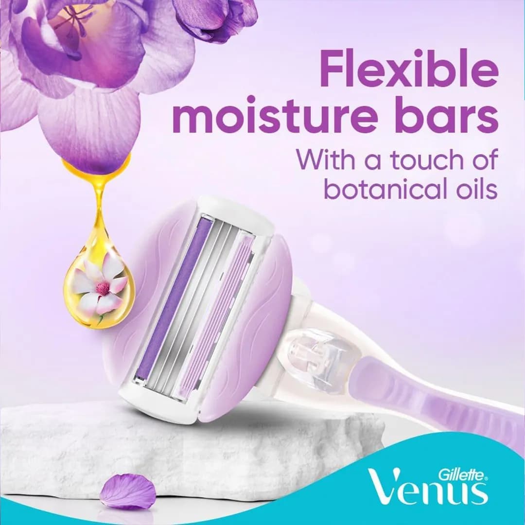 یدک تیغ اصلاح 3 لبه ژیلت VENUS بسته 4 عددی — تصویر ۵