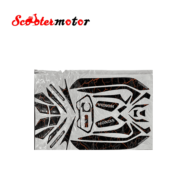 پد کامل (محافظ ژله ای بدنه) طرح کلیک و هوندا کلیک150 جنس گرید a رنگ مشکی با خط نارنجی