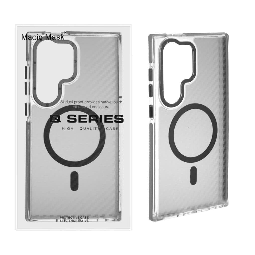 قاب اورجینال Q Series پشت کربن MagSafe مدل Samsung Galaxy S24 Ultra – خاکستری (پک دار) — تصویر ۲