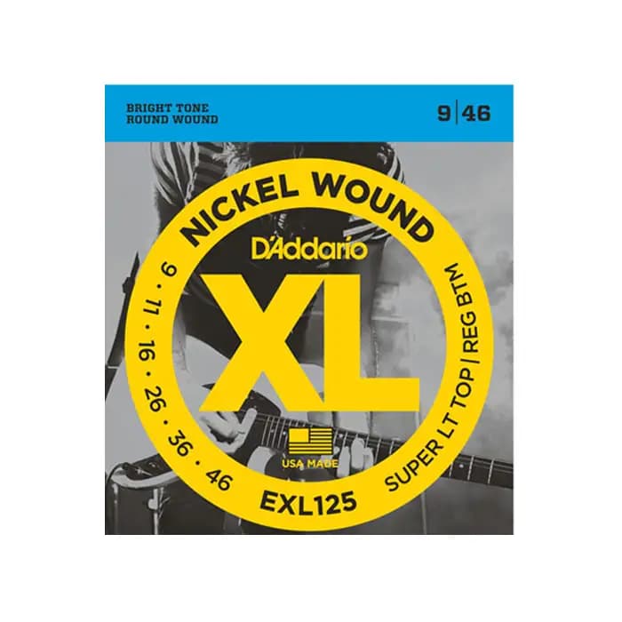 سیم گیتار الکتریک Daddario مدل EXL125 نیکل Super Light Top/ Regular Bottom, 9-46