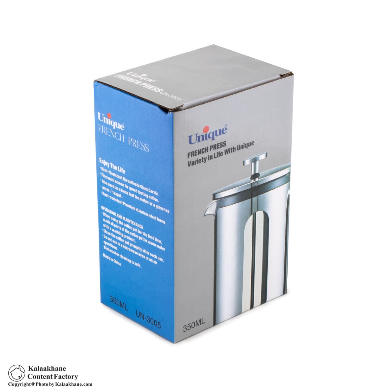 فرنچ پرس استیل یونیک مدل 3005 گنجایش 0.35 لیتر — تصویر ۸