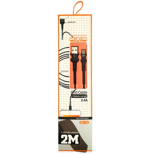 کابل شارژ کنفی میکرو USB موکسوم مدل MOXOM CC-73