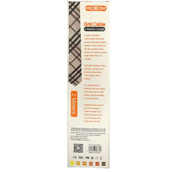 کابل شارژ کنفی میکرو USB موکسوم مدل MOXOM CC-73 — تصویر ۲