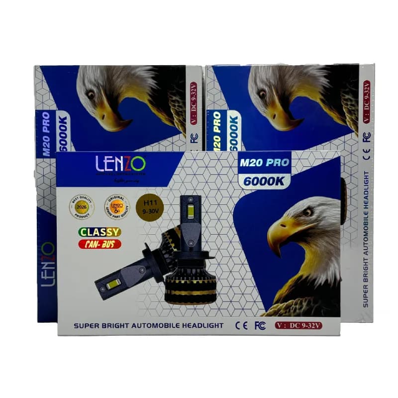 هدلایت LENZO مدل M20 PRO پایه H11 — تصویر ۳