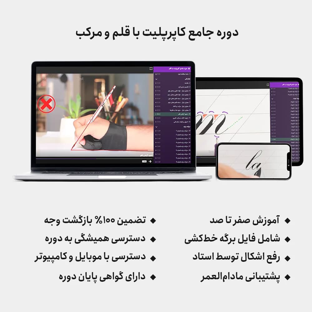 مجموعه کامل ابزار خط کاپرپلیت با قلم + دوره آموزشی — تصویر ۳