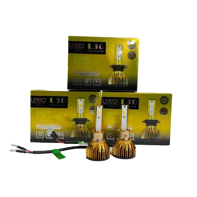 هدلایت LENZO مدل F30 زرد پایه H1