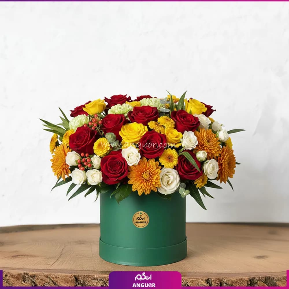 باکس گل خاطرات نارنجی پاییز