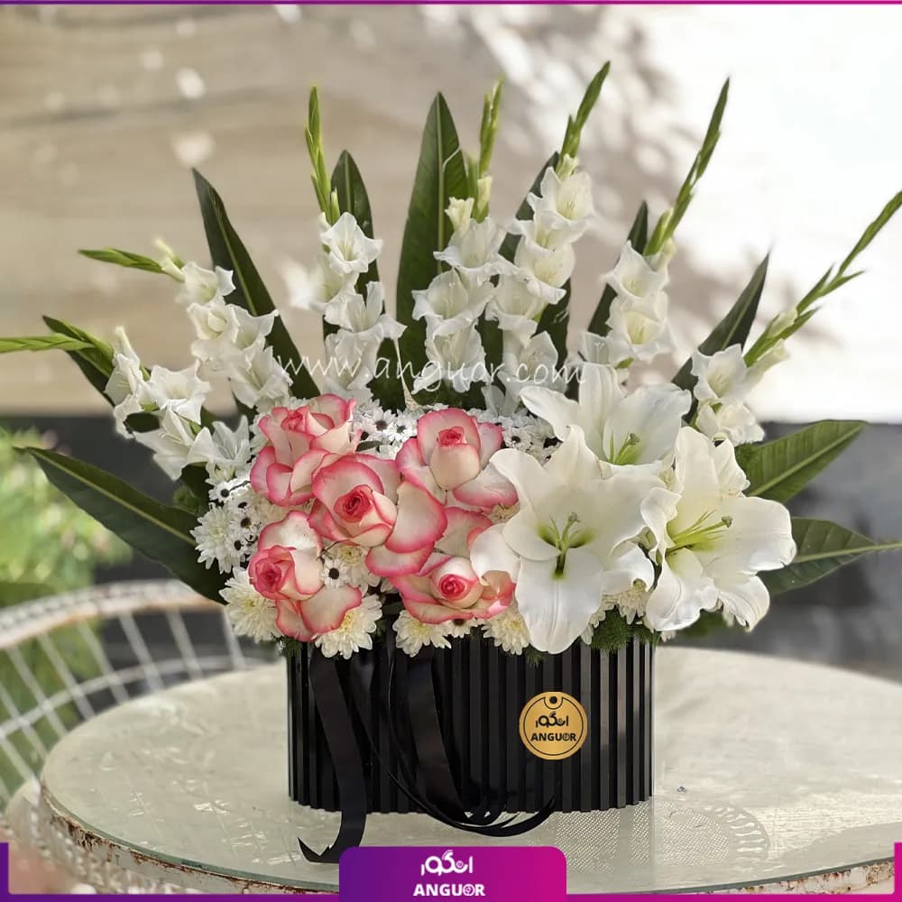 باکس گل تسلیت مشکی