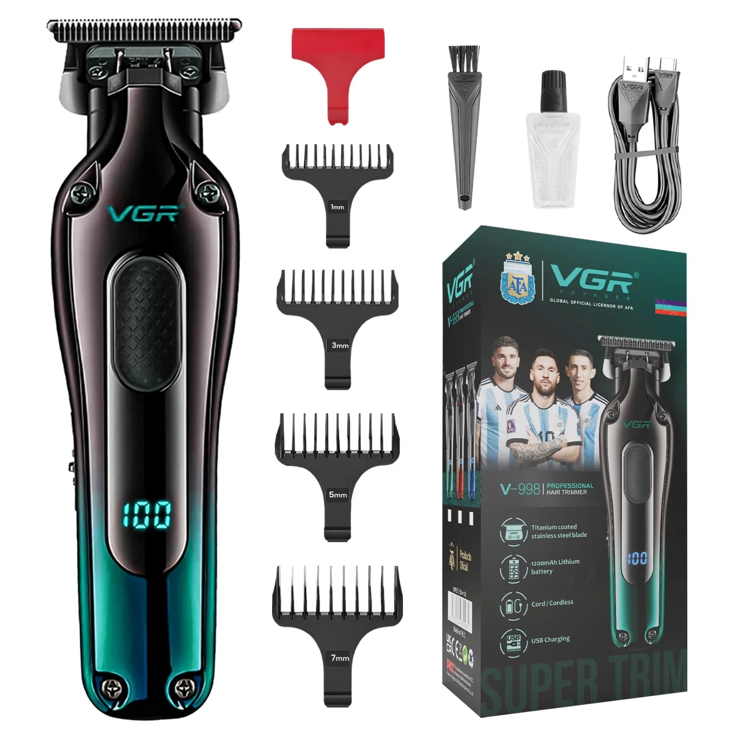 ماشین اصلاح موی سر و صورت شارژی وی جی ار مدل V-998 — تصویر ۷