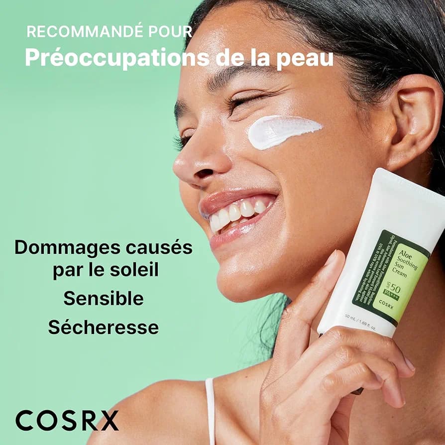 کرم ضد آفتاب آبرسان و تسکین دهنده آلوئه ورا کوزارکس spf50 — تصویر ۸