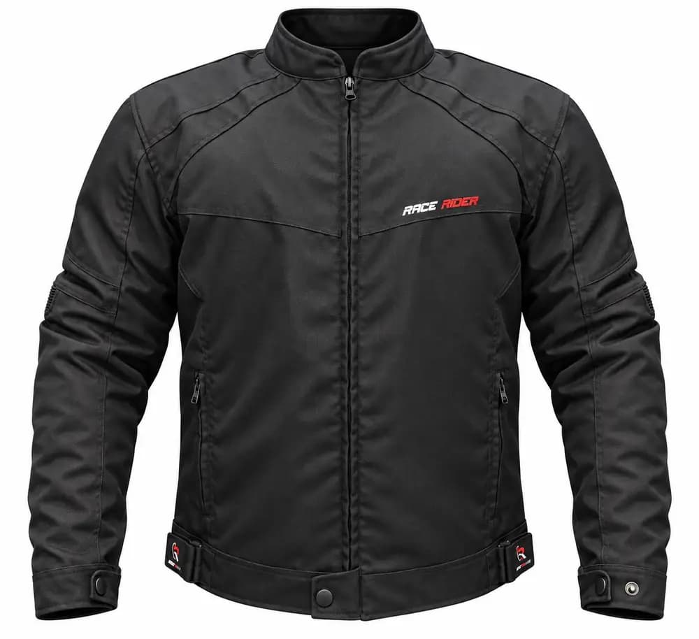 کاپشن موتورسواری چهار فصل Race Rider پروتکشن‌دار مشکی